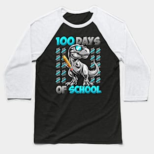 100 Days of School Dinosaur Lover 100th Day of School Boys Baseball T-Shirt